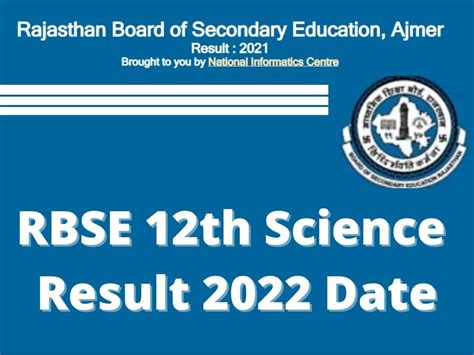 rbse 12th result 2022 science|RBSE 12th Science Result 2022 Out, Pass Percentage 96.53.